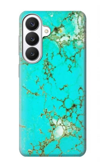 S2377 ターコイズの宝石用原石のグラフィックプリント Turquoise Gemstone Texture Graphic Printed Samsung Galaxy S26 バックケース、フリップケース・カバー