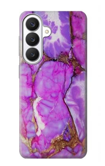 S2907 パープルターコイズ宝石グラフィックプリント Purple Turquoise Stone Samsung Galaxy S26 バックケース、フリップケース・カバー
