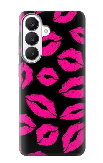 S2933 ピンクの唇のキス Pink Lips Kisses on Black Samsung Galaxy S26 バックケース、フリップケース・カバー