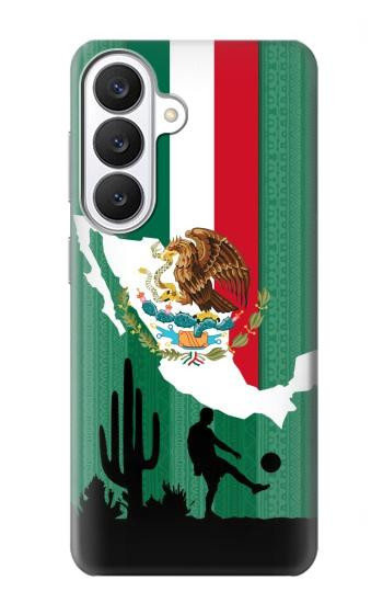S2994 メキシコサッカー Mexico Football Soccer Map Flag Samsung Galaxy S26 バックケース、フリップケース・カバー