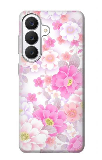 S3036 ピンクフラワーフローラ Pink Sweet Flower Flora Samsung Galaxy S26 バックケース、フリップケース・カバー