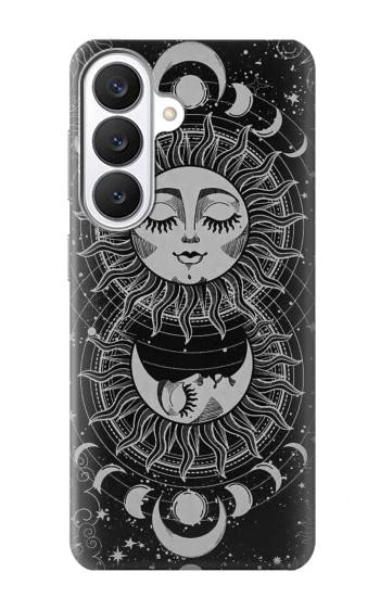 S3854 神秘的な太陽の顔三日月 Mystical Sun Face Crescent Moon Samsung Galaxy S26 バックケース、フリップケース・カバー