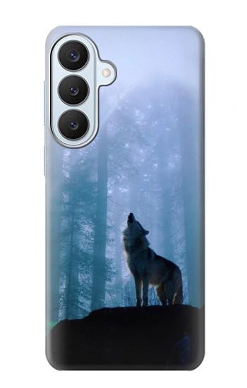 S0935 森の中の野生オオカミのハウリング Wolf Howling in Forest Samsung Galaxy S26 Plus バックケース、フリップケース・カバー