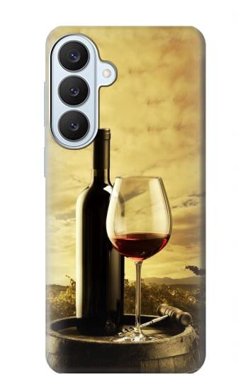 S2042 ブドウのボトルと赤ワインのグラス A Grape Vineyard Grapes Bottle and Glass of Red Wine Samsung Galaxy S26 Plus バックケース、フリップケース・カバー