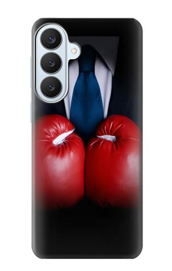 S2261 ボクシンググローブ黒スーツビジネスマン Businessman In Black Suit With Boxing Gloves Samsung Galaxy S26 Plus バックケース、フリップケース・カバー