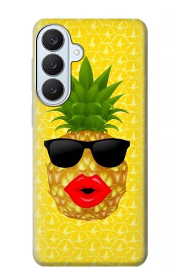 S2443 楽しい パイナップルサングラス 接吻 Funny Pineapple Sunglasses Kiss Samsung Galaxy S26 Plus バックケース、フリップケース・カバー