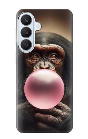 S3973 ピンクの風船ガムを吹くチンパンジー Chimpanzee Blowing Pink Bubblegum Samsung Galaxy S26 Plus バックケース、フリップケース・カバー