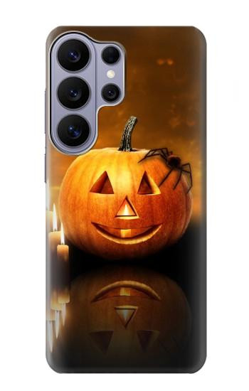 S1083 南瓜 蜘蛛 蝋燭 ハロウィーン Pumpkin Spider Candles Halloween Samsung Galaxy S26 Ultra バックケース、フリップケース・カバー