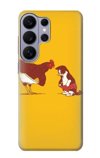 S1093 ルースターと猫の面白い Rooster and Cat Joke Samsung Galaxy S26 Ultra バックケース、フリップケース・カバー
