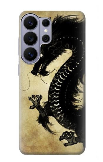 S1482 ブラックドラゴン絵画 Black Dragon Painting Samsung Galaxy S26 Ultra バックケース、フリップケース・カバー