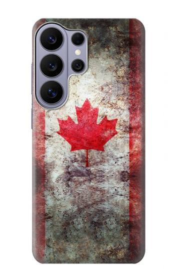 S2490 カナダメープルリーフ旗 Canada Maple Leaf Flag Texture Samsung Galaxy S26 Ultra バックケース、フリップケース・カバー