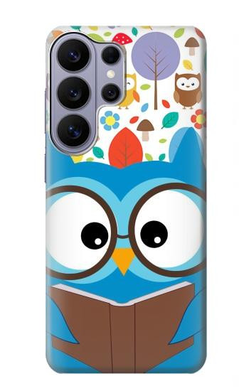 S2521 可愛いオタクフクロウ漫画 Cute Nerd Owl Cartoon Samsung Galaxy S26 Ultra バックケース、フリップケース・カバー