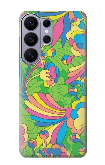 S3273 フラワーラインアートパターン Flower Line Art Pattern Samsung Galaxy S26 Ultra バックケース、フリップケース・カバー