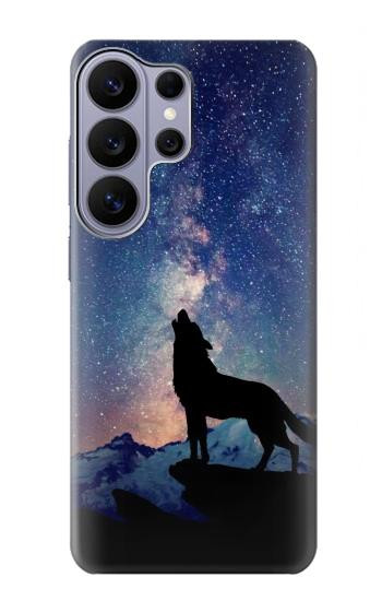 S3555 狼 Wolf Howling Million Star Samsung Galaxy S26 Ultra バックケース、フリップケース・カバー