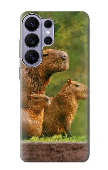 S3917 カピバラの家族 巨大モルモット Capybara Family Giant Guinea Pig Samsung Galaxy S26 Ultra バックケース、フリップケース・カバー