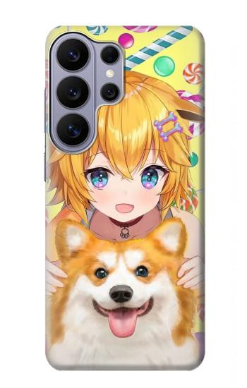 S3918 赤ちゃんコーギー犬コーギー女の子キャンディー Baby Corgi Dog Corgi Girl Candy Samsung Galaxy S26 Ultra バックケース、フリップケース・カバー