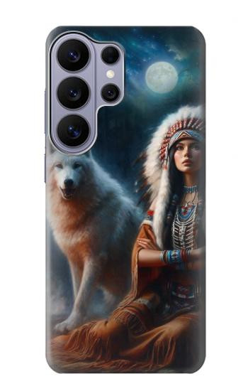 S3995 グリムウルフのインディアンガール Grim Wolf Indian Girl Samsung Galaxy S26 Ultra バックケース、フリップケース・カバー