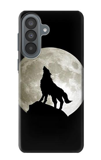 S1981 オオカミは 月にハウリング Wolf Howling at The Moon Samsung Galaxy A37 バックケース、フリップケース・カバー