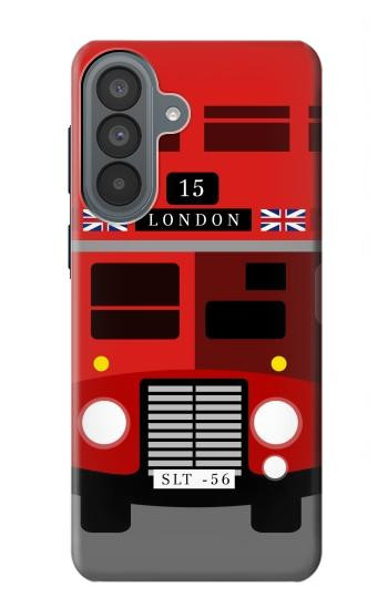 S2058 英国のダブルデッカーバスミニマリスト England British Double Decker Bus Minimalist Samsung Galaxy A37 バックケース、フリップケース・カバー