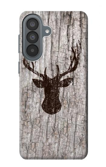 S2505 トナカイ古い木材グラフィックプリント Reindeer Head Old Wood Texture Graphic Printed Samsung Galaxy A37 バックケース、フリップケース・カバー