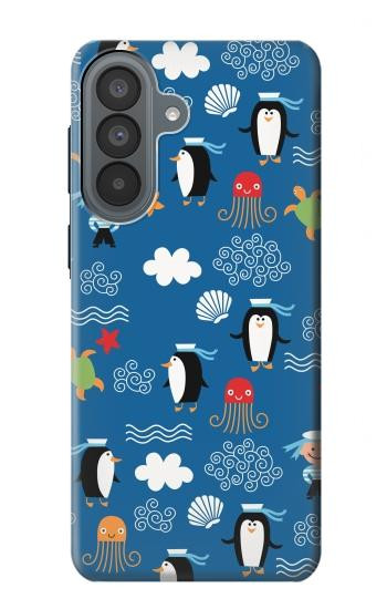 S2572 マリンペンギン柄 Marine Penguin Pattern Samsung Galaxy A37 バックケース、フリップケース・カバー