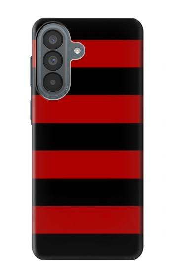 S2638 黒と赤のストライプ Black and Red Striped Samsung Galaxy A37 バックケース、フリップケース・カバー