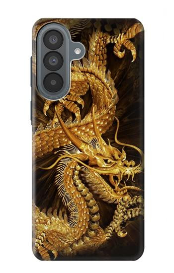 S2804 ゴールドドラゴンプリント Chinese Gold Dragon Printed Samsung Galaxy A37 バックケース、フリップケース・カバー