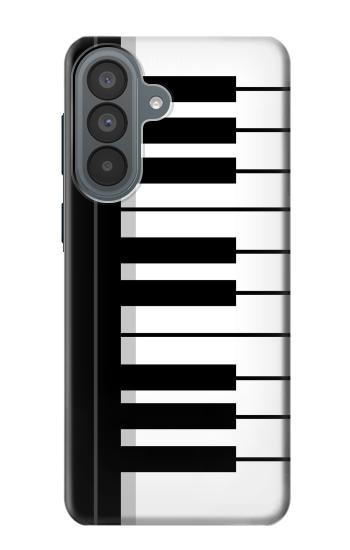 S3078 黒と白のピアノキーボード Black and White Piano Keyboard Samsung Galaxy A37 バックケース、フリップケース・カバー