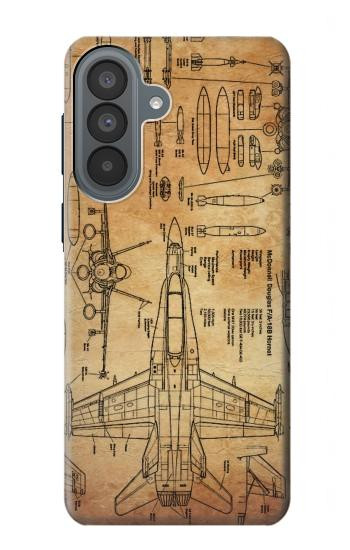 S3868 航空機の設計図の古い紙 Aircraft Blueprint Old Paper Samsung Galaxy A37 バックケース、フリップケース・カバー