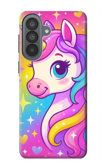 S4057 可愛いユニコーンの漫画 Cute Unicorn Cartoon Samsung Galaxy A37 バックケース、フリップケース・カバー