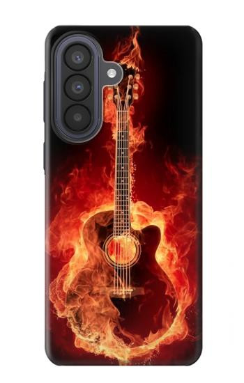 S0415 火ギター Fire Guitar Burn Samsung Galaxy A57 バックケース、フリップケース・カバー