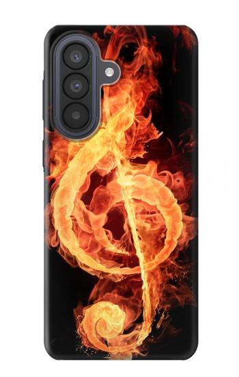 S0493 音楽ノート火災 Music Note Burn Samsung Galaxy A57 バックケース、フリップケース・カバー