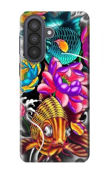S1630 魚日本タトゥー Fish Japanese Oriental Tattoo Samsung Galaxy A57 バックケース、フリップケース・カバー