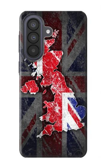 S2936 英国旗地図 UK British Flag Map Samsung Galaxy A57 バックケース、フリップケース・カバー
