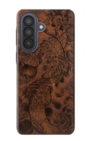 S3405 魚のタトゥーグラフィックプリント Fish Tattoo Leather Graphic Print Samsung Galaxy A57 バックケース、フリップケース・カバー
