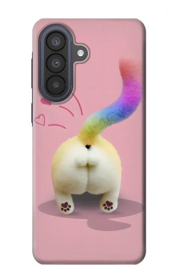 S3923 猫のお尻の虹のしっぽ Cat Bottom Rainbow Tail Samsung Galaxy A57 バックケース、フリップケース・カバー