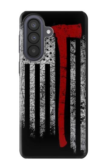 S3958 消防士の斧の旗 Firefighter Axe Flag Samsung Galaxy A57 バックケース、フリップケース・カバー