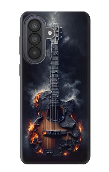 S3972 焦げたアコースティックギターのグラフィック Burned Acoustic Guitar Graphic Samsung Galaxy A57 バックケース、フリップケース・カバー