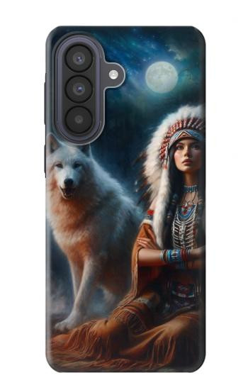 S3995 グリムウルフのインディアンガール Grim Wolf Indian Girl Samsung Galaxy A57 バックケース、フリップケース・カバー