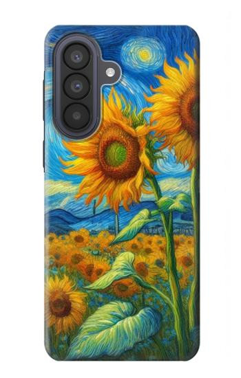 S4019 ひまわり ヴァン・ゴッホ風 Sunflower Van Gogh Style Samsung Galaxy A57 バックケース、フリップケース・カバー