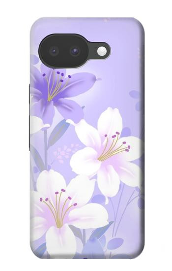 S2361 紫の花 Purple White Flowers Google Pixel 10a バックケース、フリップケース・カバー