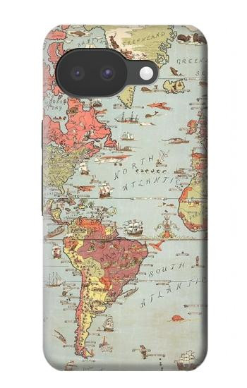 S3418 ヴィンテージの世界地図 Vintage World Map Google Pixel 10a バックケース、フリップケース・カバー