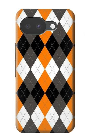 S3421 黒 オレンジ 白 アーガイルプラッド Black Orange White Argyle Plaid Google Pixel 10a バックケース、フリップケース・カバー