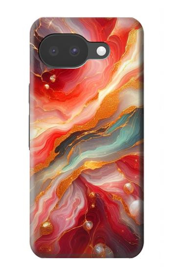 S4012 赤い大理石の金色の静脈 Red Marble Gold Veins Google Pixel 10a バックケース、フリップケース・カバー
