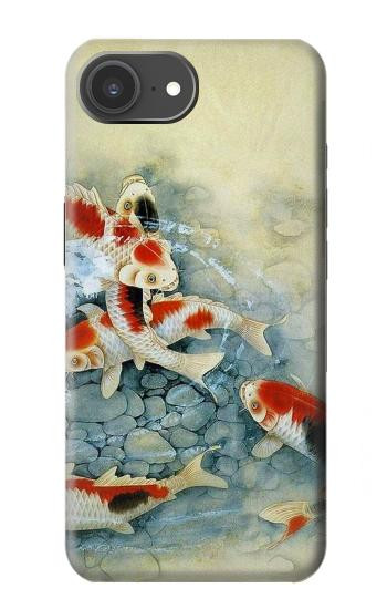 S1654 魚アート絵画 Koi Carp Fish Art Painting iPhone 17e バックケース、フリップケース・カバー