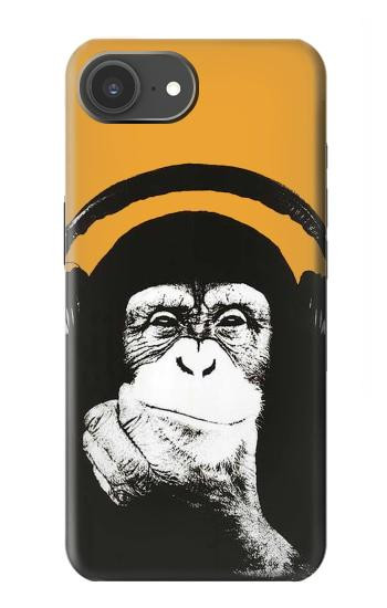 S2324 ヘッドフォンポップミュージックと面白い猿 Funny Monkey with Headphone Pop Music iPhone 17e バックケース、フリップケース・カバー