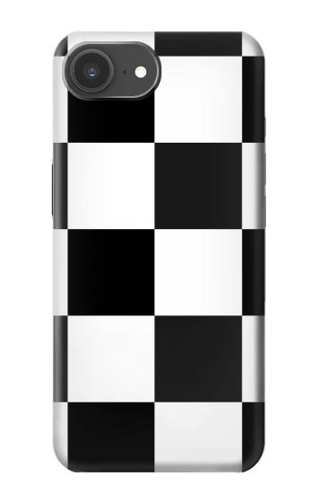 S2492 黒と白のチェッカーボード Black and White Check iPhone 17e バックケース、フリップケース・カバー