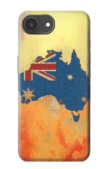 S2494 オーストラリア国旗地図ロックテクスチャ Australia Flag Map Rock Texture iPhone 17e バックケース、フリップケース・カバー