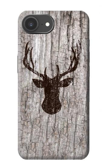 S2505 トナカイ古い木材グラフィックプリント Reindeer Head Old Wood Texture Graphic Printed iPhone 17e バックケース、フリップケース・カバー
