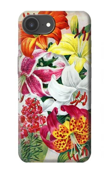 S3205 レトロ花 Retro Art Flowers iPhone 17e バックケース、フリップケース・カバー